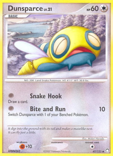 Dunsparce - Mysterious Treasures Pokémon trading card