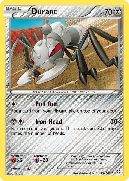 Durant trading card from Dragons Exalted Durant - Dragons Exalted Pokémon trading card