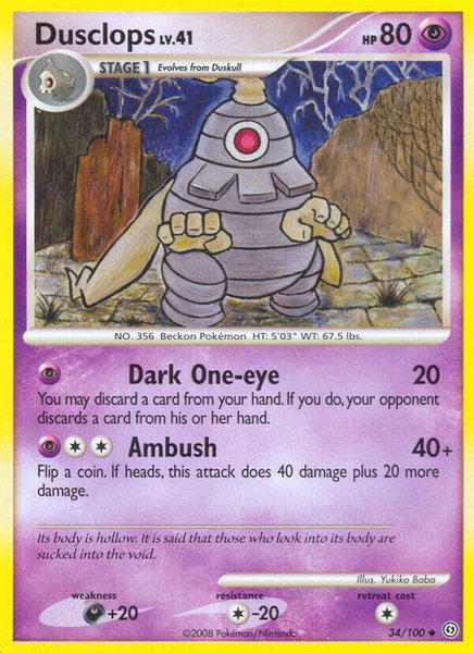 Dusclops (34) trading card from Stormfront Dusclops (34) - Stormfront Pokémon trading card