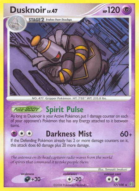 Dusknoir (17) trading card from Stormfront Dusknoir (17) - Stormfront Pokémon trading card
