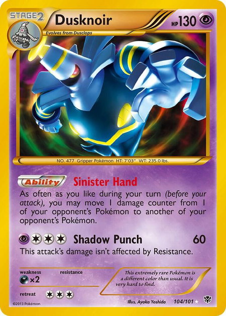 Dusknoir (104 Secret Rare) - Plasma Blast Pokémon trading card