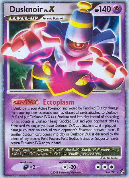 Dusknoir LV.X trading card from Stormfront Dusknoir LV.X - Stormfront Pokémon trading card