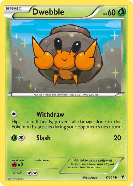 Dwebble trading card from Noble Victories Dwebble - Noble Victories Pokémon trading card
