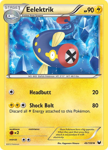 Eelektrik - Dark Explorers Pokémon trading card