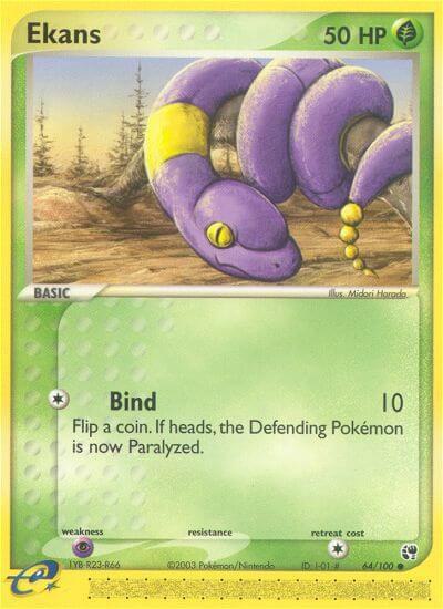 Ekans trading card from Sandstorm Ekans - Sandstorm Pokémon trading card