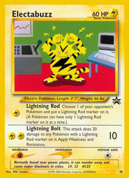 Electabuzz trading card from WoTC Promo Electabuzz - WoTC Promo Pokémon trading card