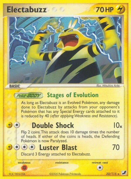 Electabuzz trading card from Unseen Forces Electabuzz - Unseen Forces Pokémon trading card