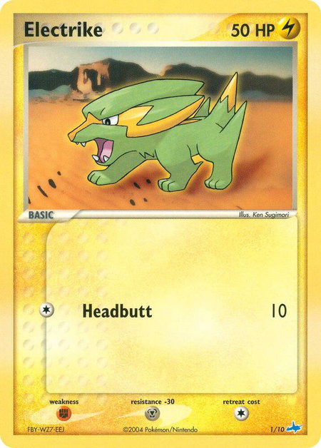 Electrike trading card from EX Trainer Kit 1: Latias & Latios Electrike - EX Trainer Kit 1: Latias & Latios Pokémon trading card