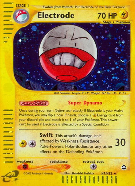 Electrode (H7) trading card from Aquapolis Electrode (H7) - Aquapolis Pokémon trading card
