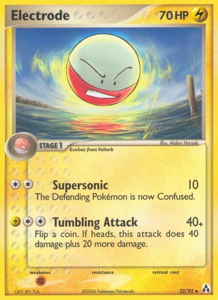Electrode trading card from Legend Maker Electrode - Legend Maker Pokémon trading card
