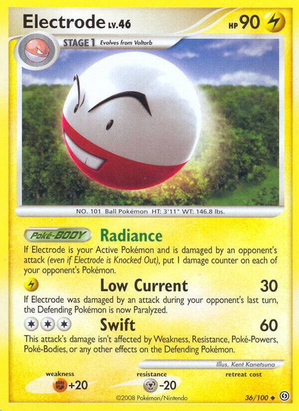 Electrode (36) trading card from Stormfront Electrode (36) - Stormfront Pokémon trading card