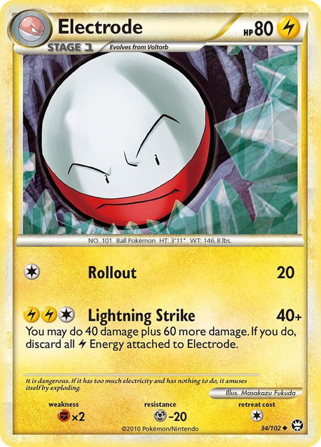 Electrode trading card from Triumphant Electrode - Triumphant Pokémon trading card