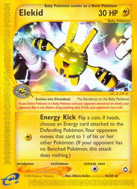 Elekid - Aquapolis (AQ) #009/147 - Rare Pokémon Trading Card