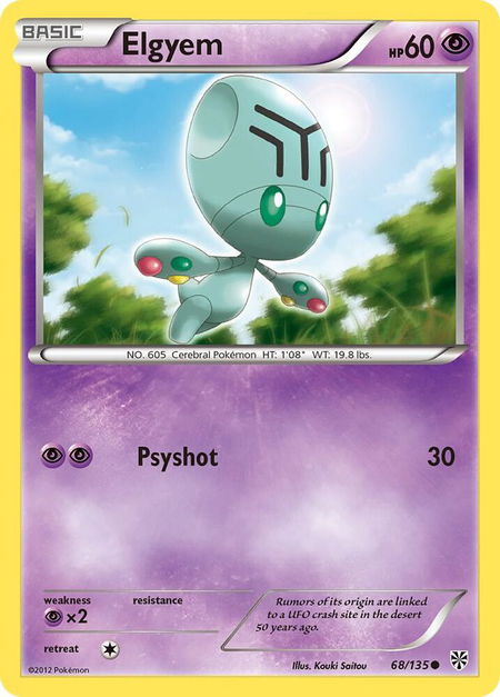 Elgyem (68) - Plasma Storm Pokémon trading card