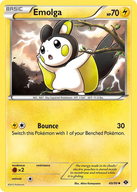 Emolga - Next Destinies Pokémon trading card