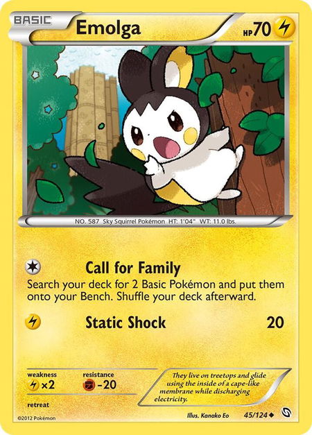 Emolga - Dragons Exalted Pokémon trading card