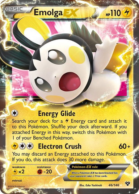 Emolga EX - XY Base Set Pokémon trading card
