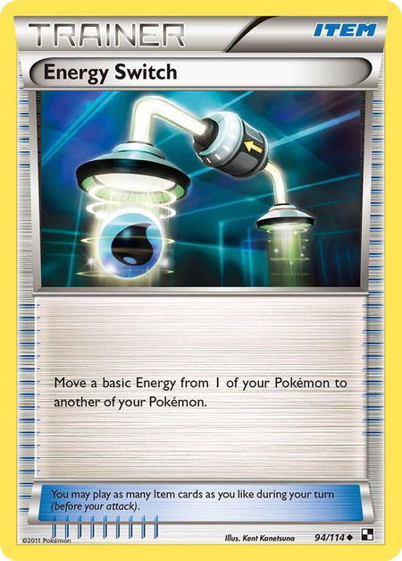 Energy Switch trading card from Black and White Energy Switch - Black and White Pokémon trading card