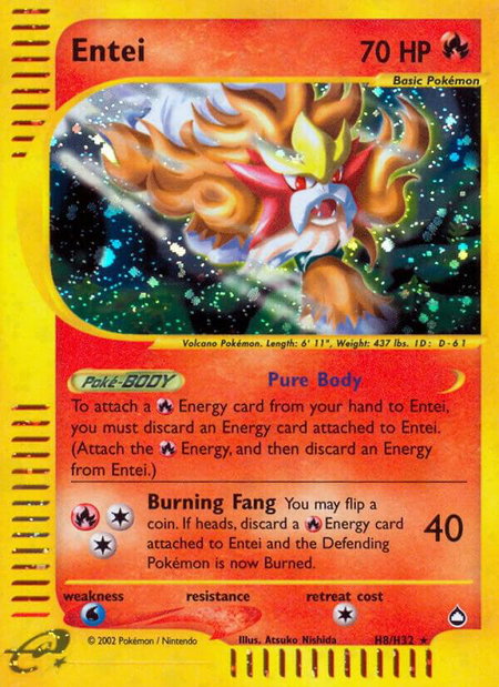 Entei (H8) - Aquapolis Pokémon trading card