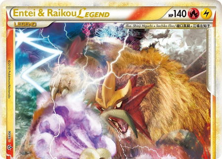 Entei & Raikou Legend (top) - Unleashed Pokémon trading card