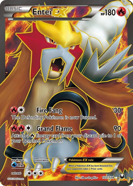 Entei EX (103 Full Art) - Dark Explorers Pokémon trading card