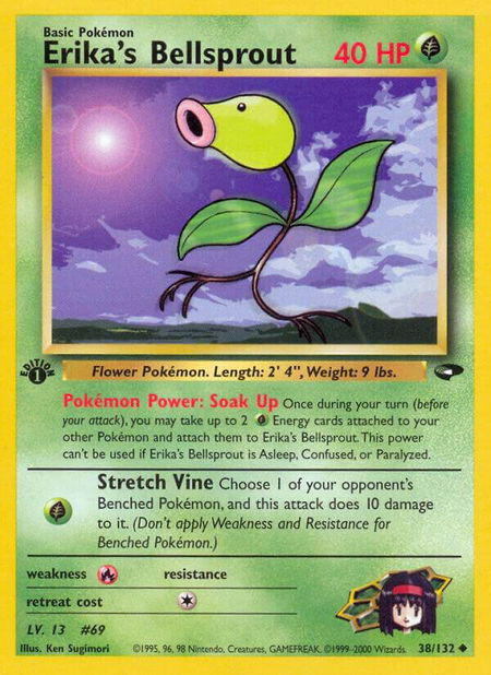 Erika's Bellsprout trading card from Gym Challenge Erika's Bellsprout - Gym Challenge Pokémon trading card