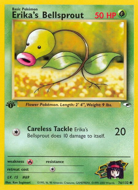 Erika's Bellsprout (76) - Gym Heroes Pokémon trading card