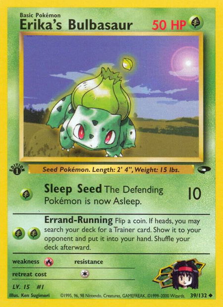 Erika's Bulbasaur - Gym Challenge Pokémon trading card