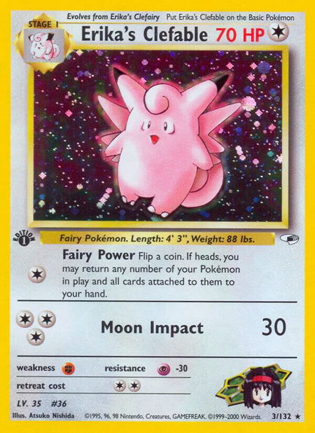 Erika's Clefable - Gym Heroes Pokémon trading card