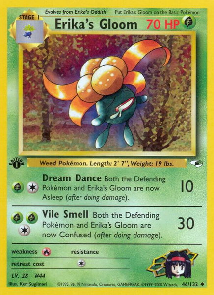 Erika's Gloom (46) trading card from Gym Heroes Erika's Gloom (46) - Gym Heroes Pokémon trading card