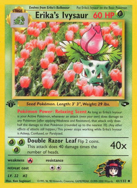 Erika's Ivysaur - Gym Challenge Pokémon trading card