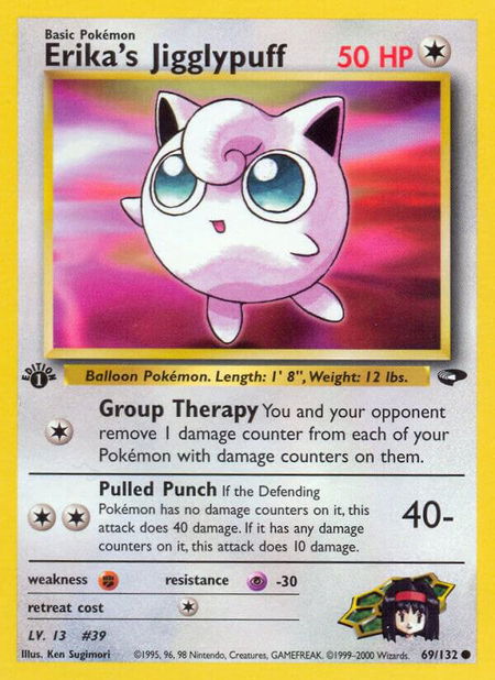 Erika's Jigglypuff - Gym Challenge Pokémon trading card