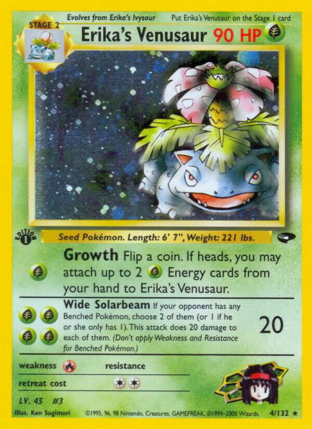 Erika's Venusaur - Gym Challenge Pokémon trading card