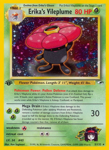 Erika's Vileplume - Gym Heroes Pokémon trading card