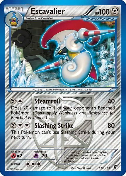 Escavalier (Team Plasma) trading card from Plasma Blast Escavalier (Team Plasma) - Plasma Blast Pokémon trading card