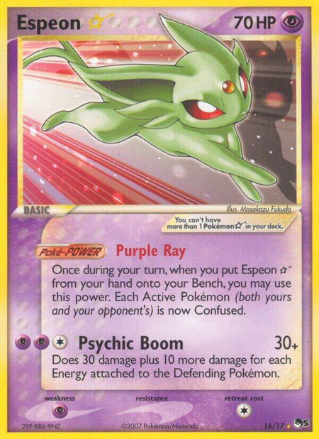 Espeon Star - POP Series 5 Pokémon trading card