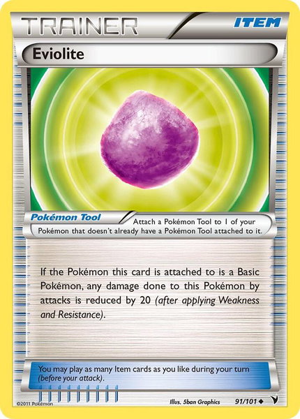 Eviolite trading card from Noble Victories Eviolite - Noble Victories Pokémon trading card