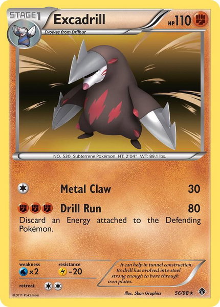 Excadrill (56) - Emerging Powers Pokémon trading card