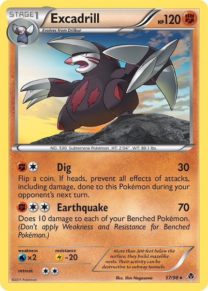 Excadrill (57) trading card from Emerging Powers Excadrill (57) - Emerging Powers Pokémon trading card