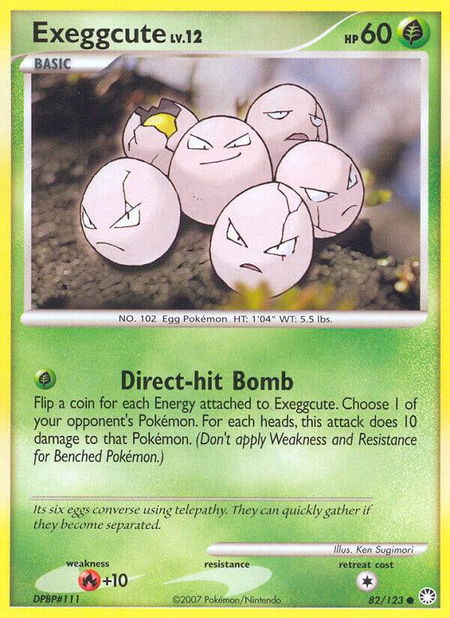 Exeggcute trading card from Mysterious Treasures Exeggcute - Mysterious Treasures Pokémon trading card