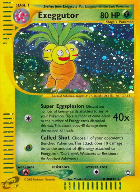 Exeggutor (H10) - Aquapolis Pokémon trading card