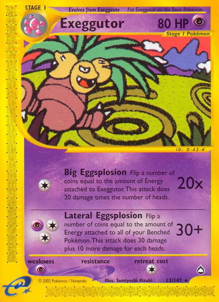 Exeggutor (13) trading card from Aquapolis Exeggutor (13) - Aquapolis Pokémon trading card