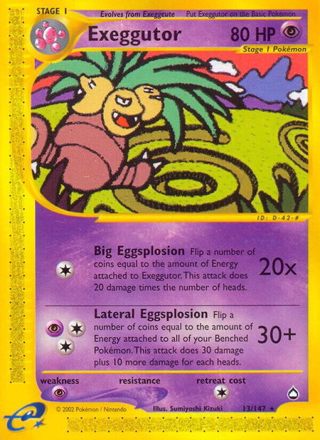Exeggutor (13) - Aquapolis Pokémon trading card