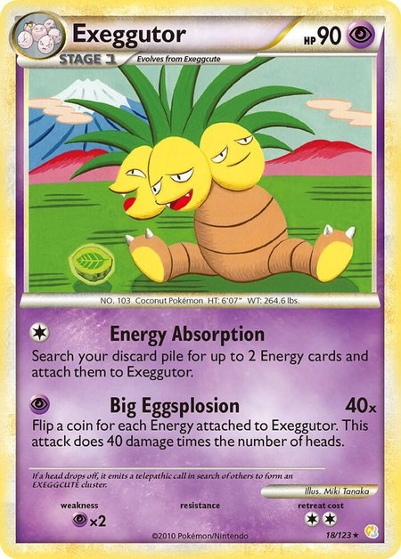 Exeggutor - HeartGold SoulSilver Pokémon trading card