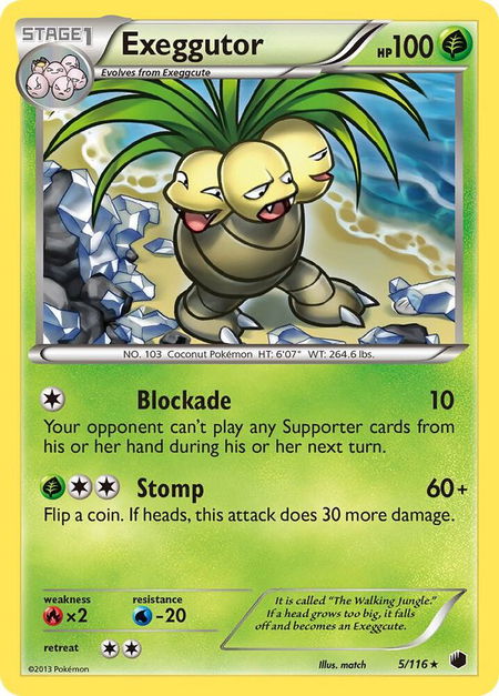 Exeggutor - Plasma Freeze Pokémon trading card