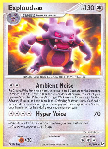 Exploud - Great Encounters Pokémon trading card