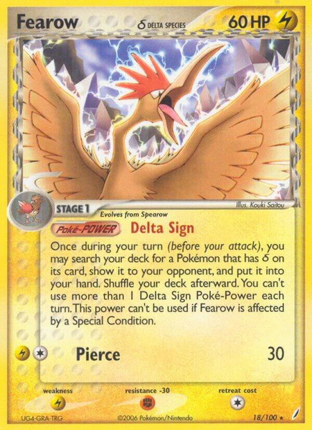Fearow (Delta Species) trading card from Crystal Guardians Fearow (Delta Species) - Crystal Guardians Pokémon trading card