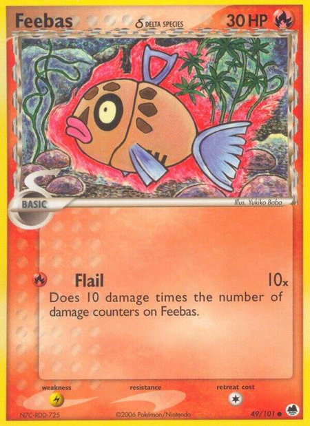 Feebas (Delta Species) - Dragon Frontiers Pokémon trading card