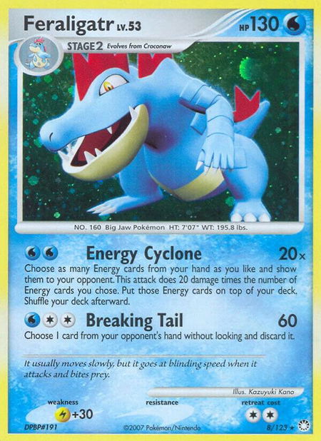 Feraligatr trading card from Mysterious Treasures Feraligatr - Mysterious Treasures Pokémon trading card