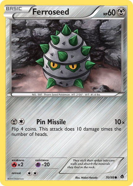 Ferroseed (70) trading card from Emerging Powers Ferroseed (70) - Emerging Powers Pokémon trading card